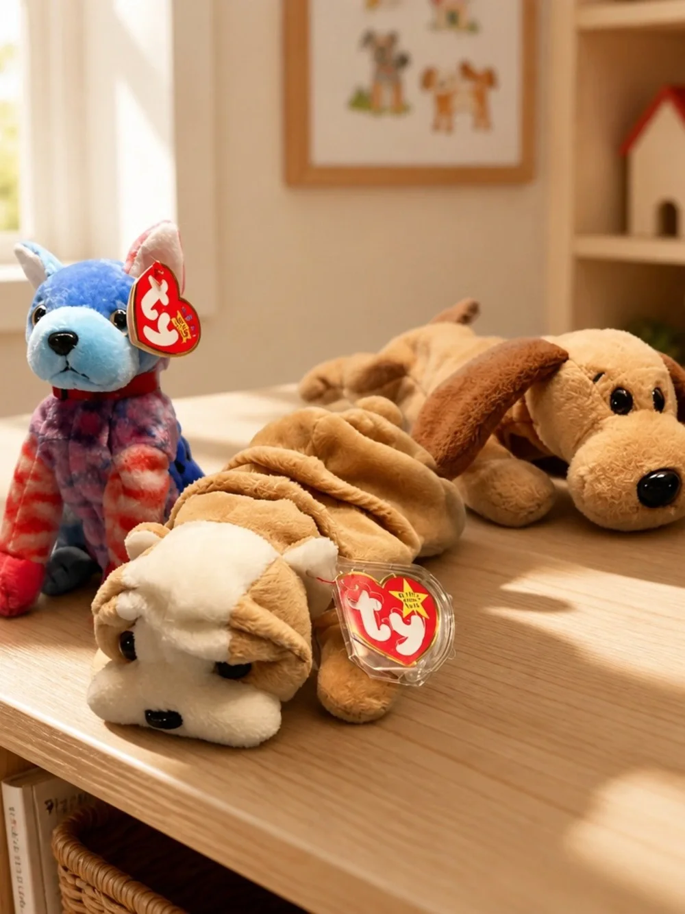 8 dollars each Ty Plush Dog Toy - Brown/White Bulldog